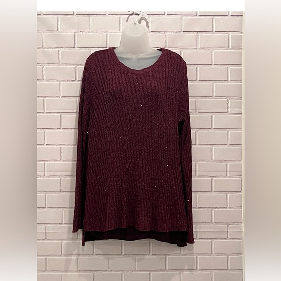 APT 9 women Burgundy long sleeve sweater /size XXL - Picture 1 of 7